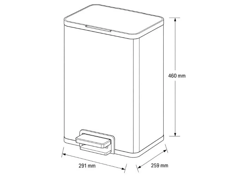 Thùng rác inox Ecobath EC6807-18MT