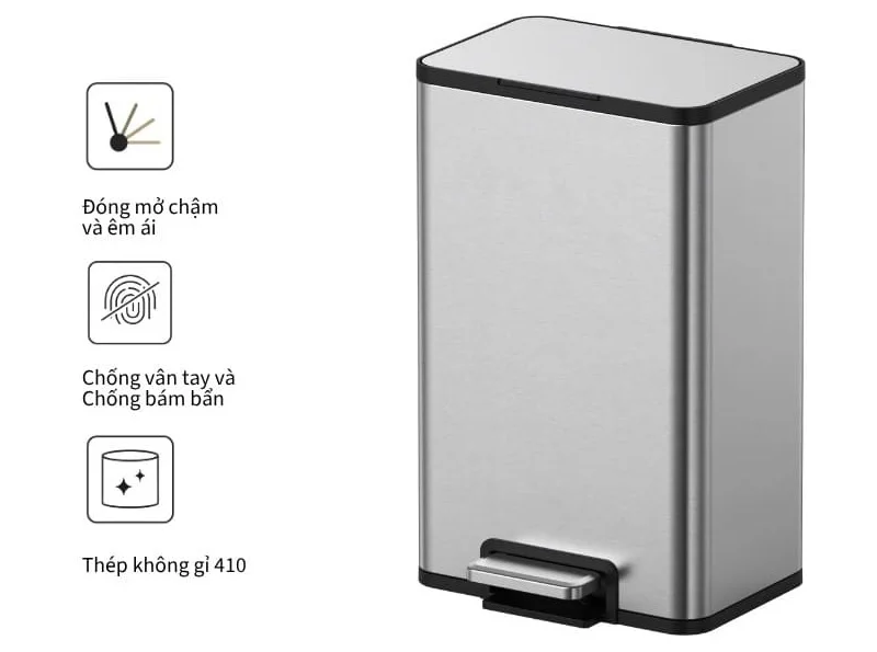 Thùng rác inox 8 lít ATMOR 8074