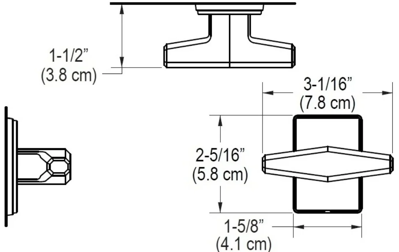 Bản vẽ móc treo quần áo Kallista P34506