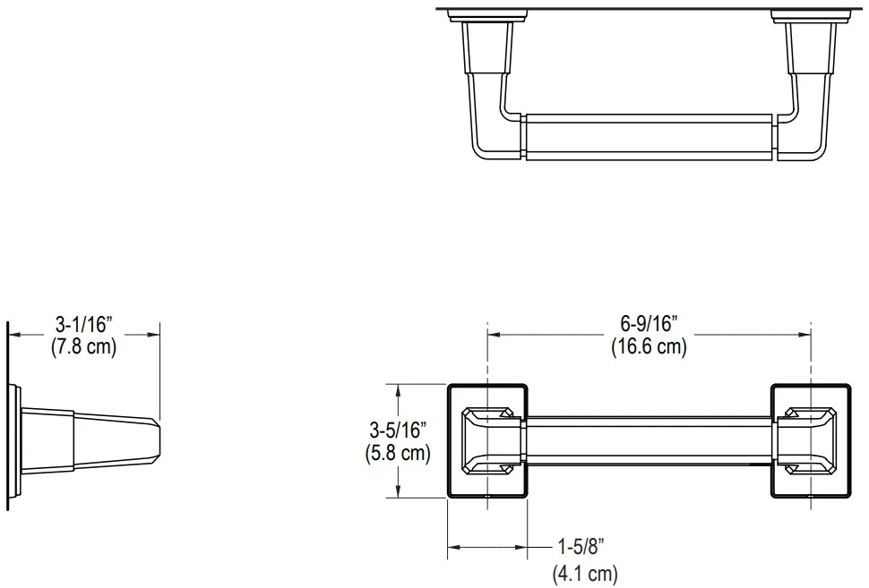 Bản vẽ giá treo giấy Kallista P34508