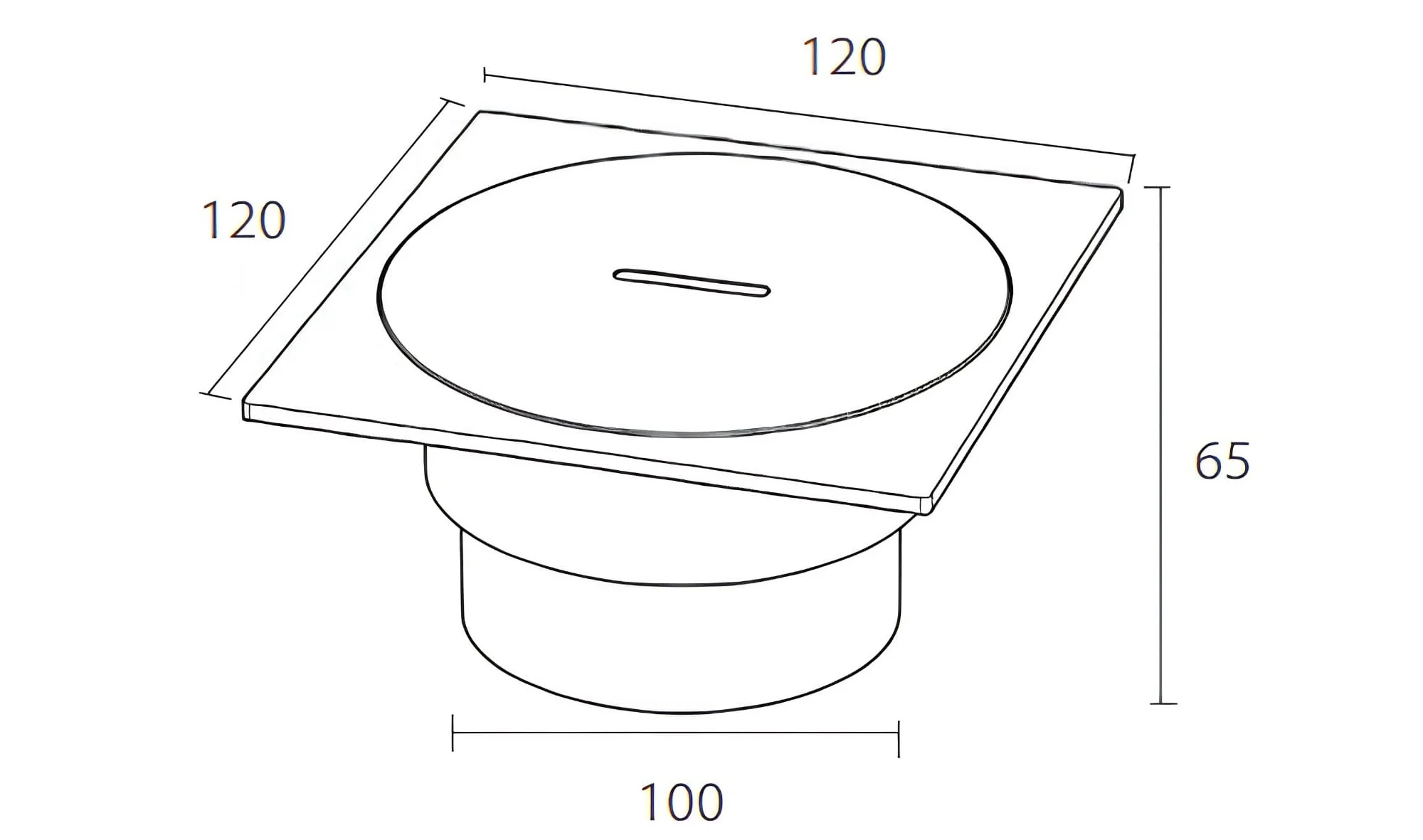 Bản vẽ kỹ thuật nắp thăm đường ống màu inox mờ Ecobath EC1089B