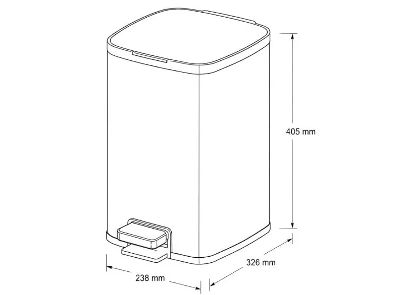 Thùng rác inox Ecobath EC6807-18MT