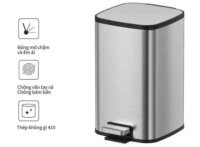 Thùng rác inox 8 lít ATMOR 8074
