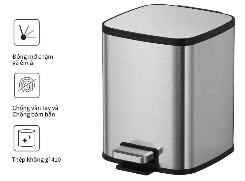 Thùng rác inox 8 lít ATMOR 8074