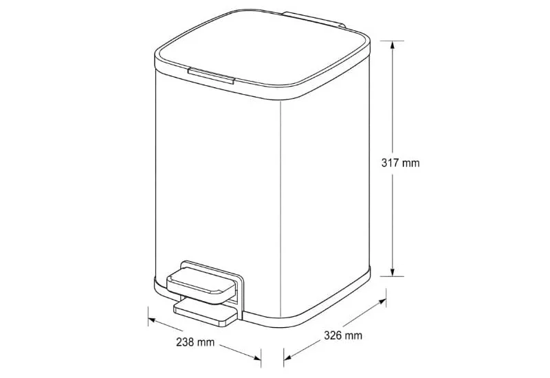 Thùng rác inox Ecobath EC6807-18MT