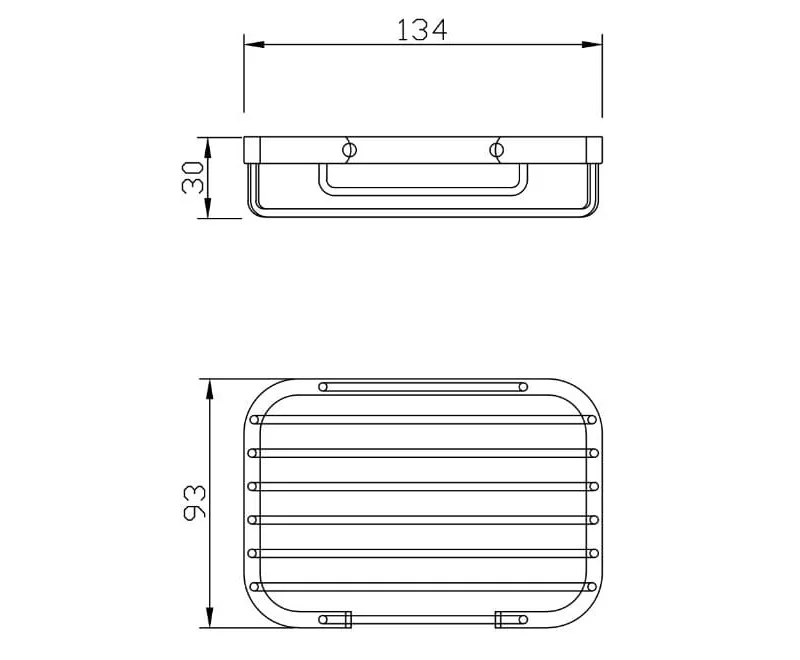Bản vẽ kỹ thuật khay đựng xà phòng màu đen mờ Ecobath EC6025MB