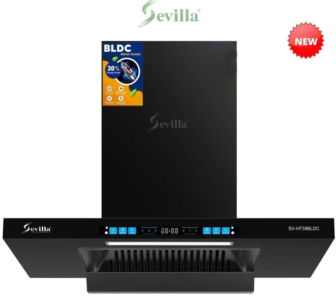 Máy hút khói khử mùi kính cong cao cấp Sevilla SV-328T