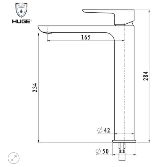Vòi Lavabo 1 Lỗ Nóng Lạnh Huge H-2900A