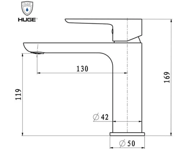 Vòi Lavabo 1 Lỗ Nóng Lạnh Huge H-2900A