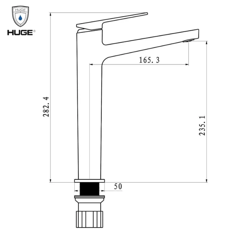 Vòi Lavabo 1 Lỗ Nóng Lạnh Huge H-2900A