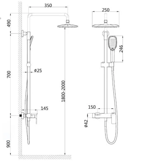 Sen tắm cây tắm đứng HUGE H-S2866M