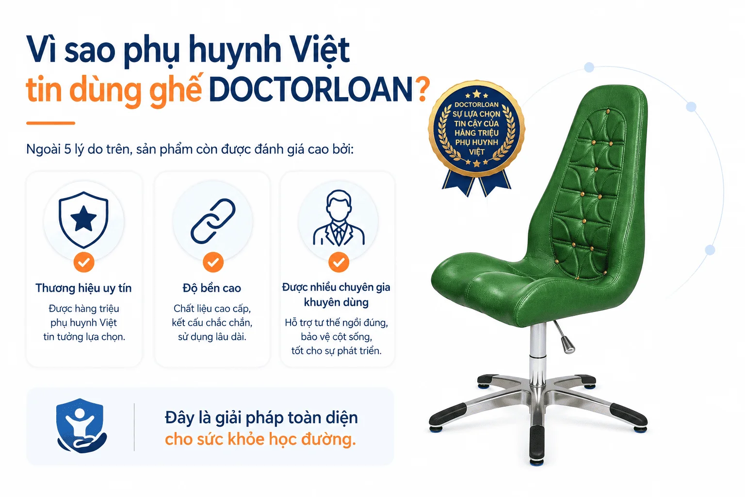 Ghế DoctorLoan 95X màu xanh