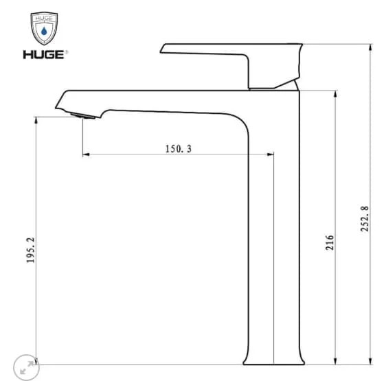 Vòi Lavabo 1 Lỗ Nóng Lạnh Huge H-2900A