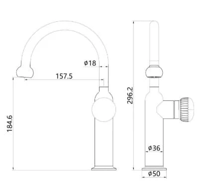 Vòi Lavabo 1 Lỗ Nóng Lạnh Huge H-2900A