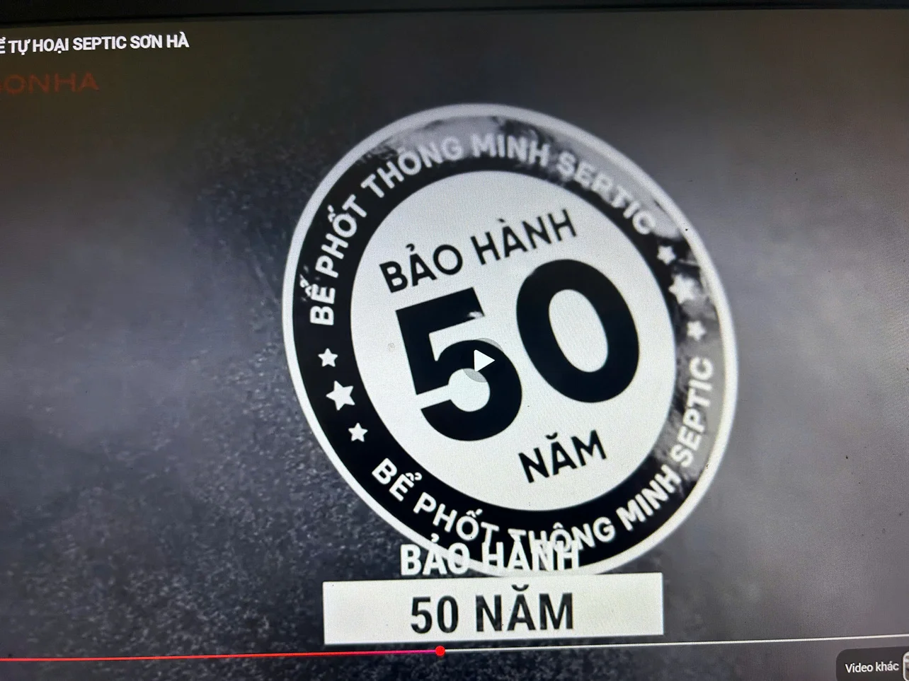 Bảo hành bể phốt tự hoại Sơn Hà 1700L nằm
