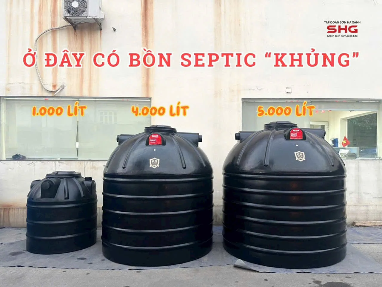 Bể phốt Sơn Hà Xanh dung tích lớn