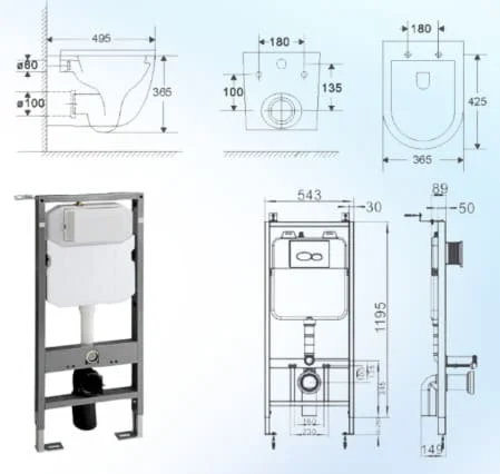 Bồn Cầu Treo Tường Huge H-BT238M