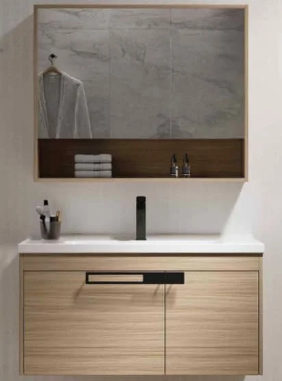 Tủ gương phòng tắm 80x80cm ATMOR AT745 đen