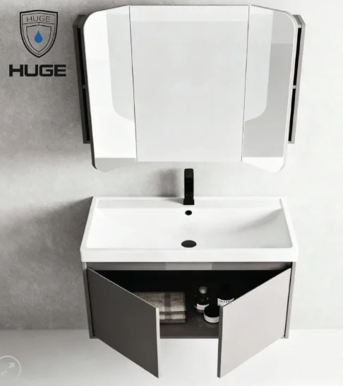 Tủ gương phòng tắm 80x80cm ATMOR AT745 đen
