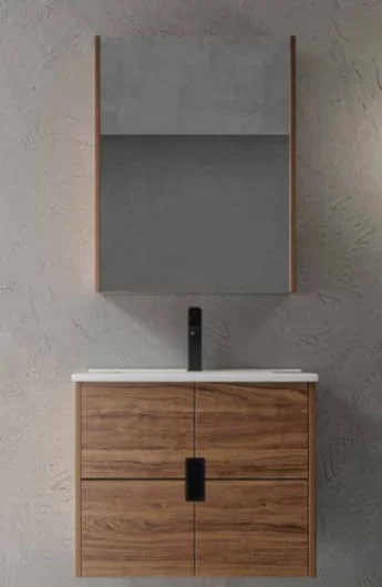 Tủ gương phòng tắm 80x80cm ATMOR AT745 đen