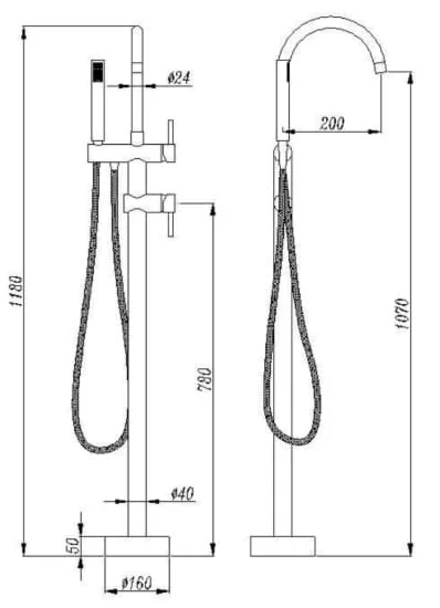 vòi sen bồn tắm đặt sàn Huge H-SF866