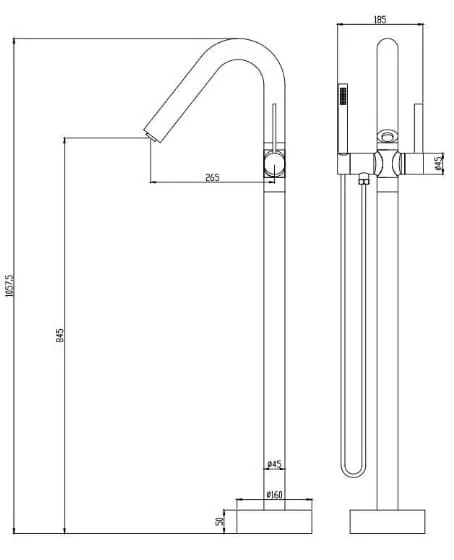vòi sen bồn tắm đặt sàn Huge H-SF866