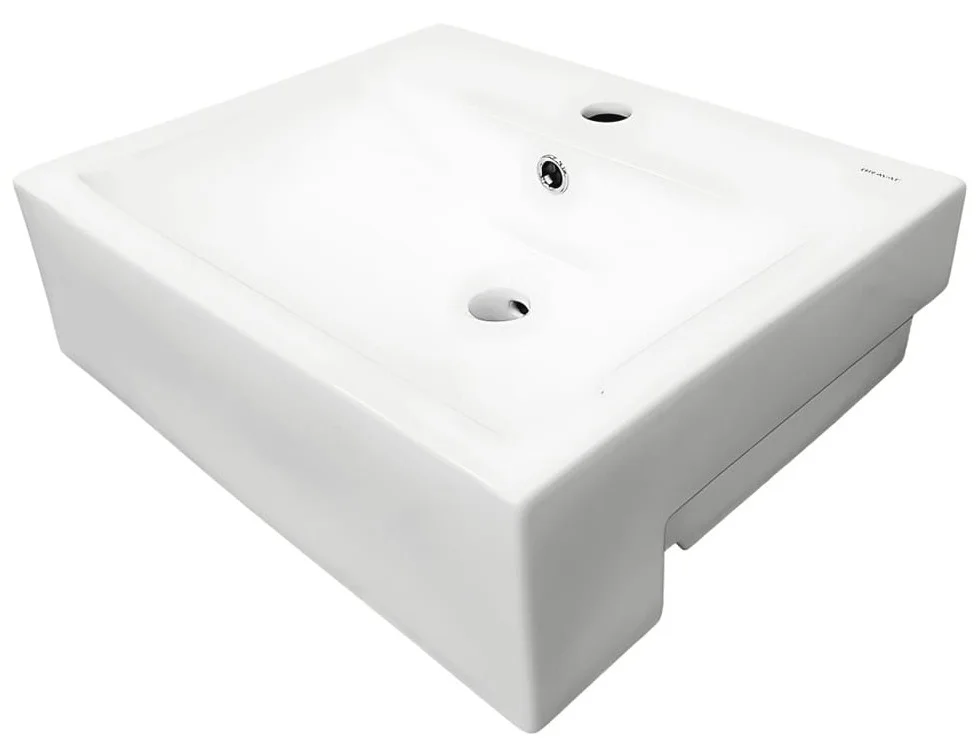 Chậu rửa mặt bán âm cao cấp BRAVAT C2295W-1B
