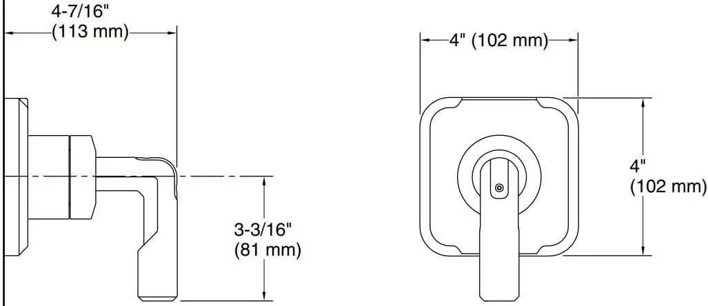 Bản vẽ mặt nạ chuyển hướng Kallista P34591