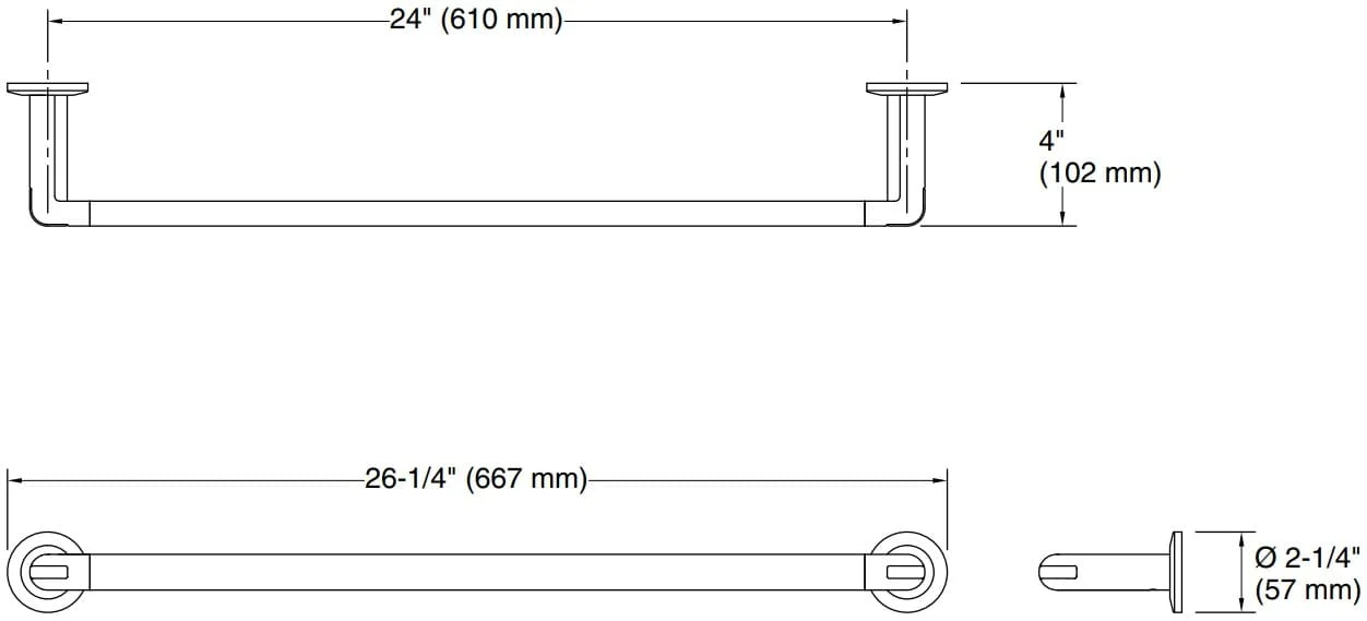 Bản vẽ giá khăn đơn Kallista P34595