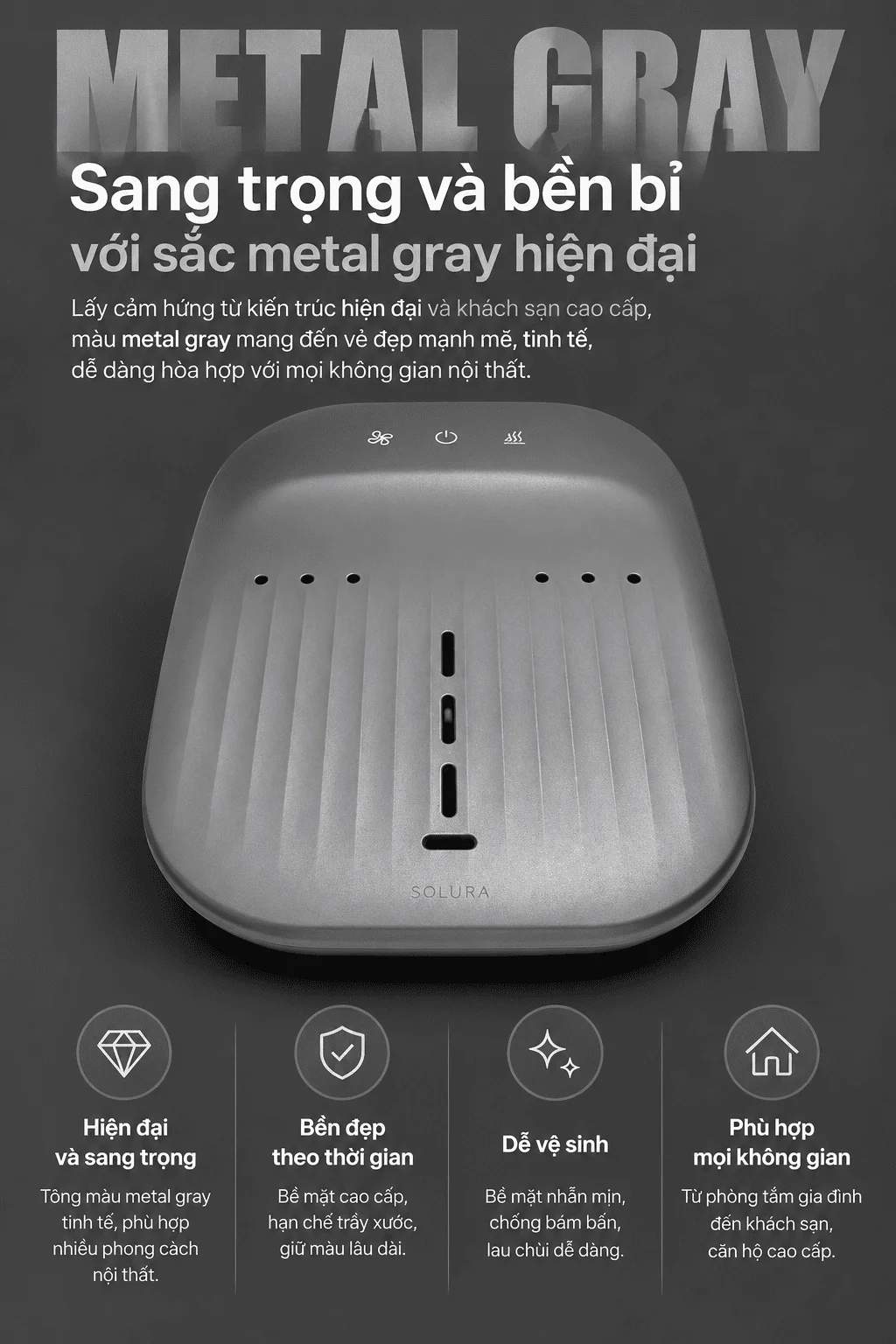 Máy sấy cơ thể SOLURA màu ghi