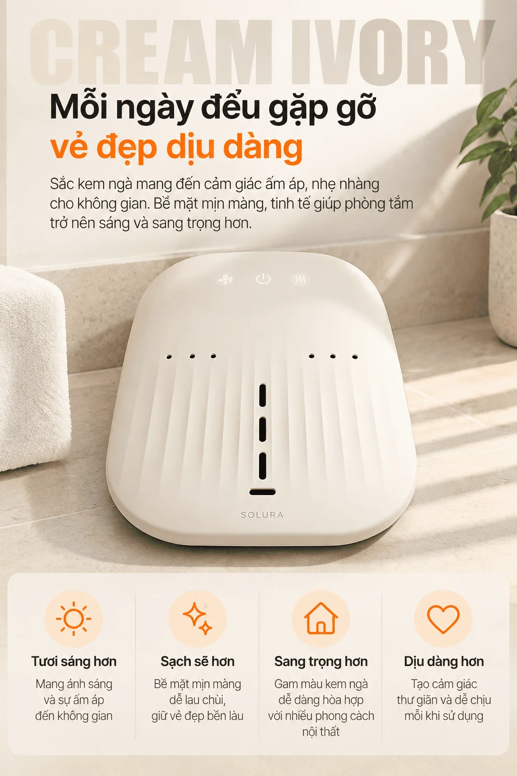 Máy sấy cơ thể SOLURA màu trắng