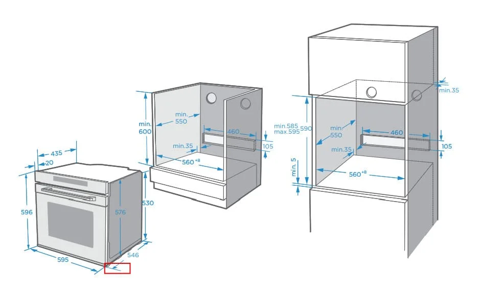 Bản vẽ kỹ thuật Lò Nướng Chefs EH-BO600E