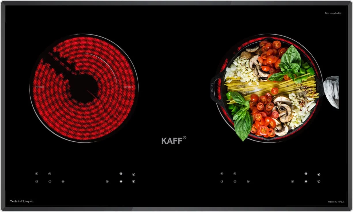 Bếp hồng ngoại 2 vùng nấu KAFF KF-073CC