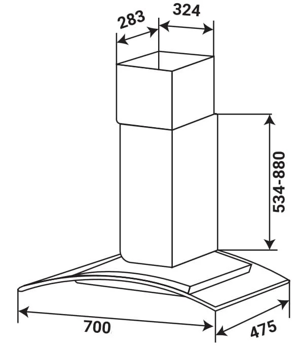 Máy hút mùi kính cong KAFF KF-GB783N