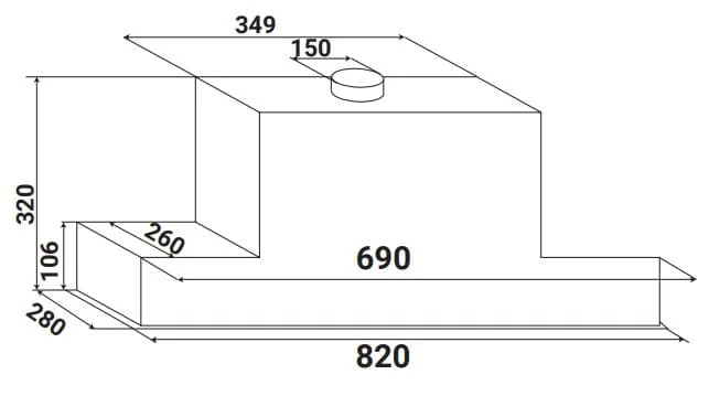 Máy hút mùi kính vát màu trắng KAFF KF-LUX-AT70H-WH