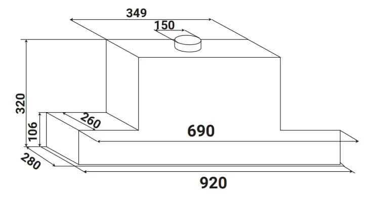 Máy hút mùi kính vát màu trắng KAFF KF-LUX-AT70H-WH