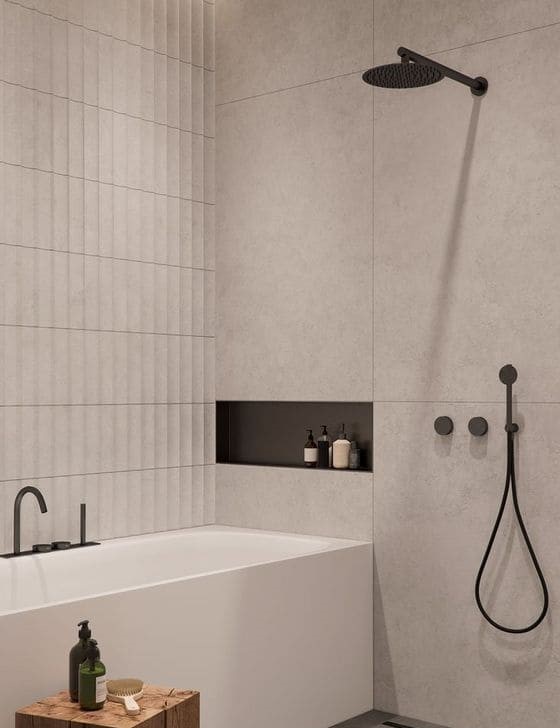 Bồn tắm và sen tắm âm tường