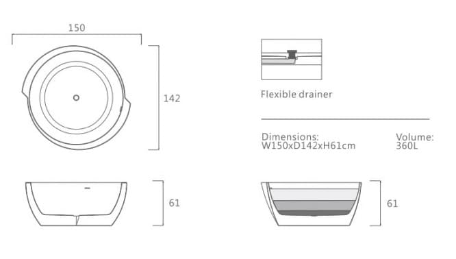 Bảng vẽ kỹ thuật Bồn tắm Euroking EU-6049