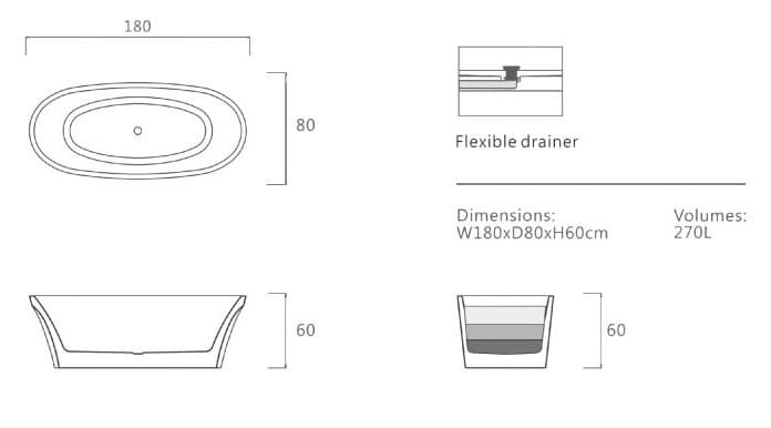Bảng vẽ kỹ thuật Bồn tắm Euroking EU-6052