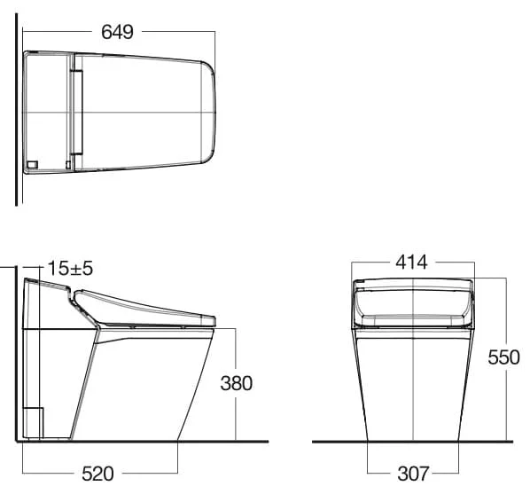 Bản vẽ bồn cầu thông minh American Standard WP-1806