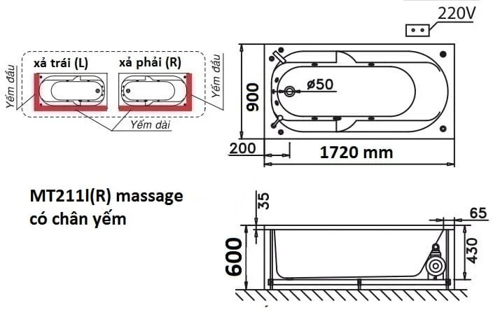 Bản vẽ kỹ thuật bồn tắm góc đơn Caesar AT5132