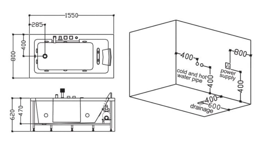 Bồn tắm MASSAGE Euroking EU–1303