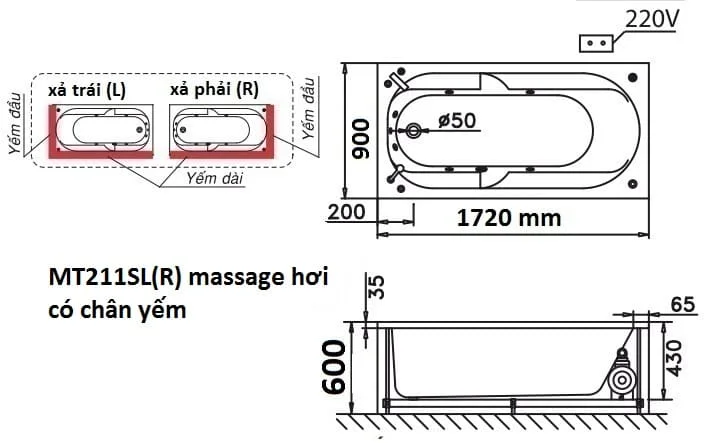 Bản vẽ kỹ thuật bồn tắm góc đơn Caesar AT5132