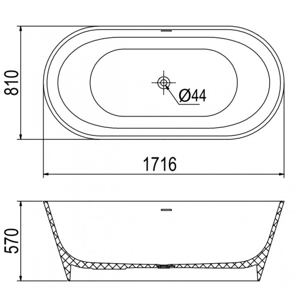 Bảng vẽ kỹ thuật Bồn Tắm Inax FBV-1502S 1.5M Chân Yếm