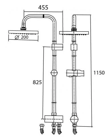 bản vẽ kỹ thuật Cây sen phun mua American Standard A-6110.978.903