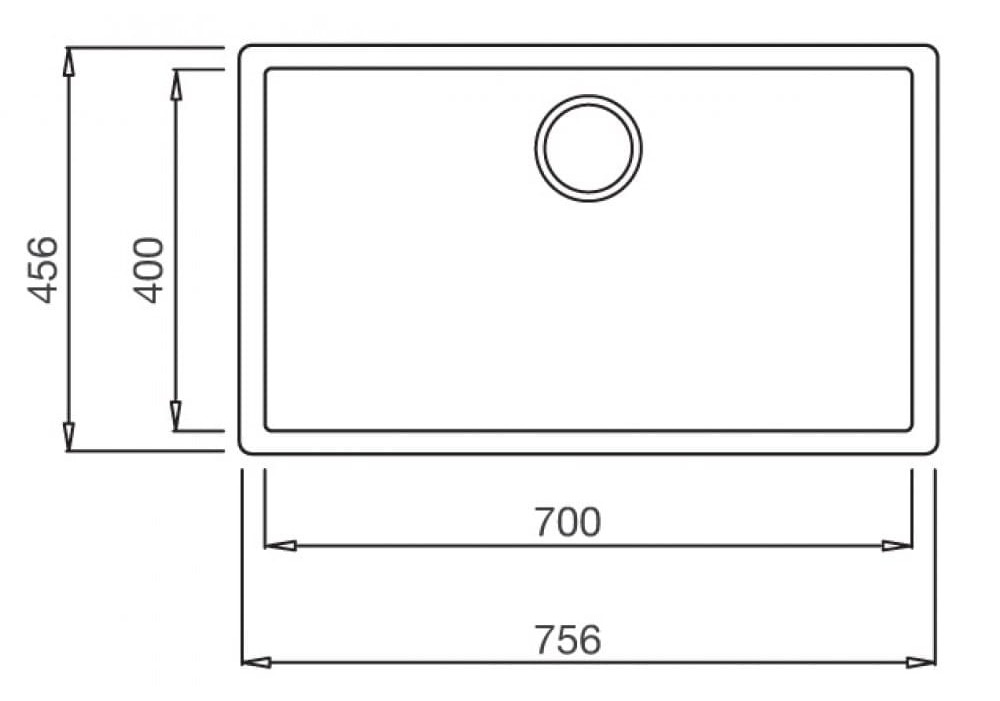 Bản vẽ Chậu Đá Rửa Chén Malloca BIANCO K13073