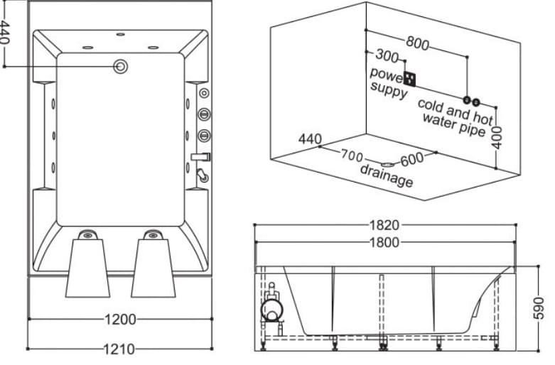 Bồn tắm MASSAGE Euroking EU–1305