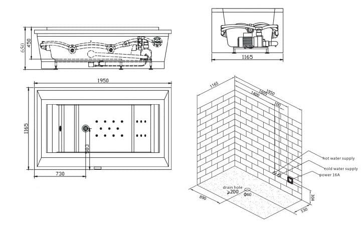 Bồn tắm MASSAGE Euroking EU–1910D