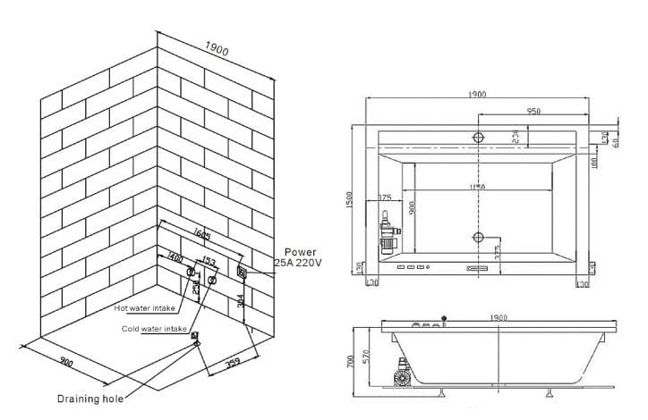Bồn tắm MASSAGE Euroking EU–1915D