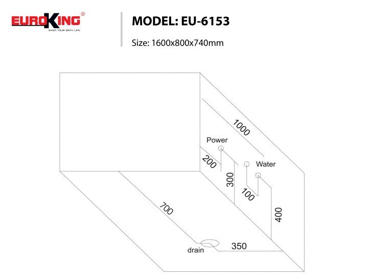 bản vẽ kỹ thuật Bồn tắm MASSAGE Euroking EU–6153